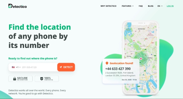 Find the location
of any phone by
its number
