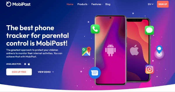 The best phone tracker for parental control is MobiPast!